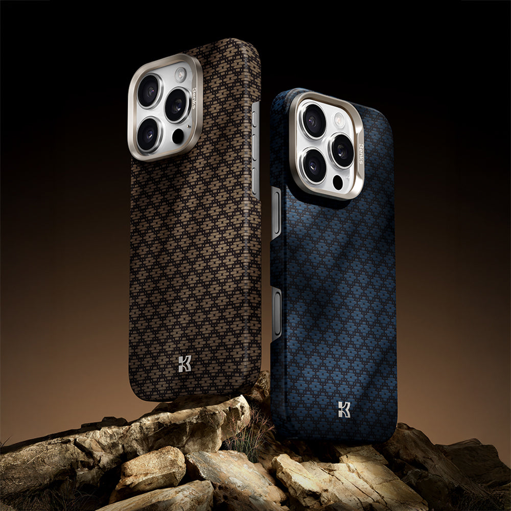 Benks ArmorAir ArmorGrid Serisi iPhone 16 Pro M-Safe Şarj Özellikli Kevlar Telefon Kılıfı