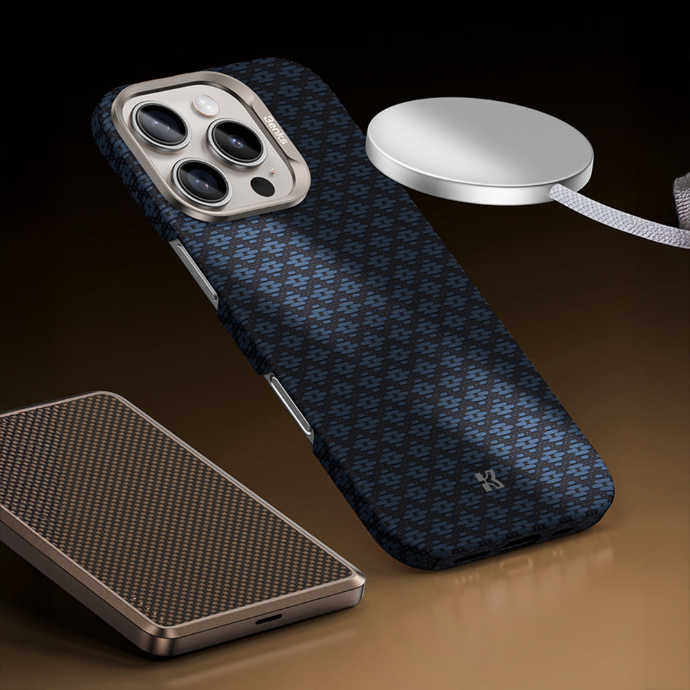 Benks ArmorAir ArmorGrid Serisi iPhone 16 Pro M-Safe Şarj Özellikli Kevlar Telefon Kılıfı