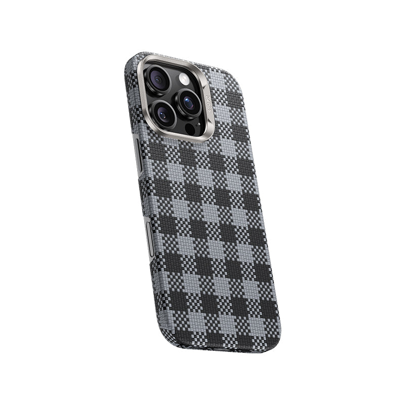 Benks ArmorVichy iPhone 16 Pro Magsafe Ekose Tasarımlı Kevlar Kılıf