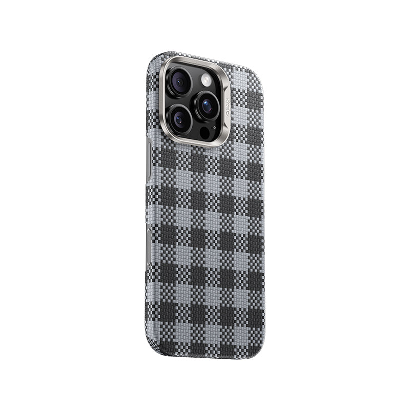 Benks ArmorVichy iPhone 16 Pro Magsafe Ekose Tasarımlı Kevlar Kılıf
