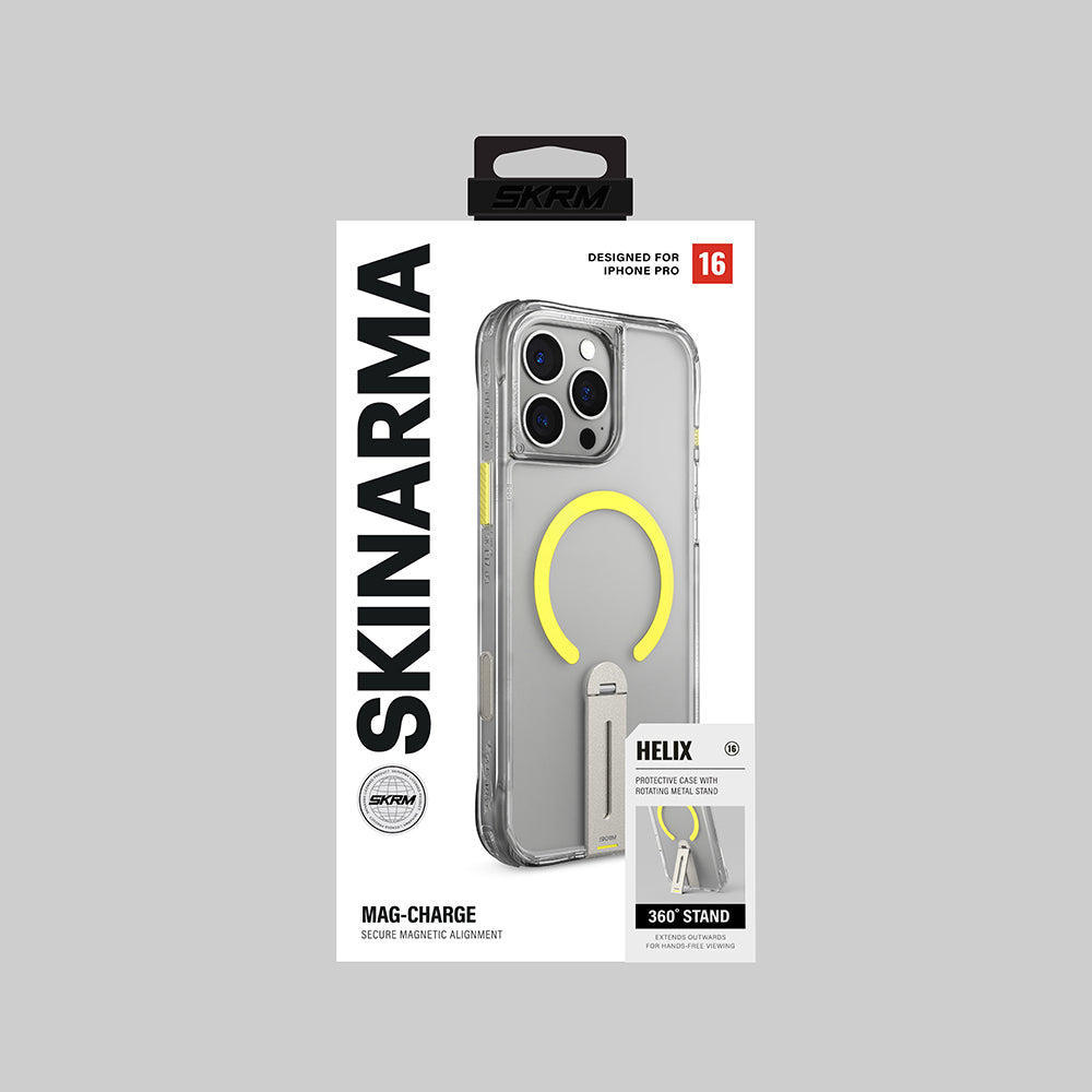Skinarma Helix iPhone 16 Pro Magsafe Şarj Özellikli 360 Derece Dönebilen Standlı Kılıf