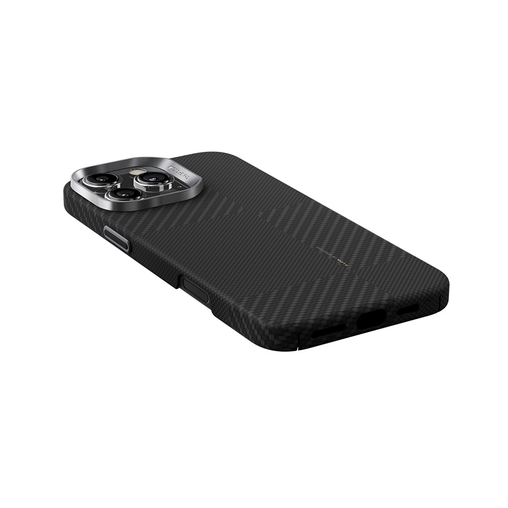 Raptic Aramid Fiber Croxx Mondrian Serisi iPhone 16 Pro M-safe Şarj Özellikli 600D Metal Kamera Çerçeveli Kılıf