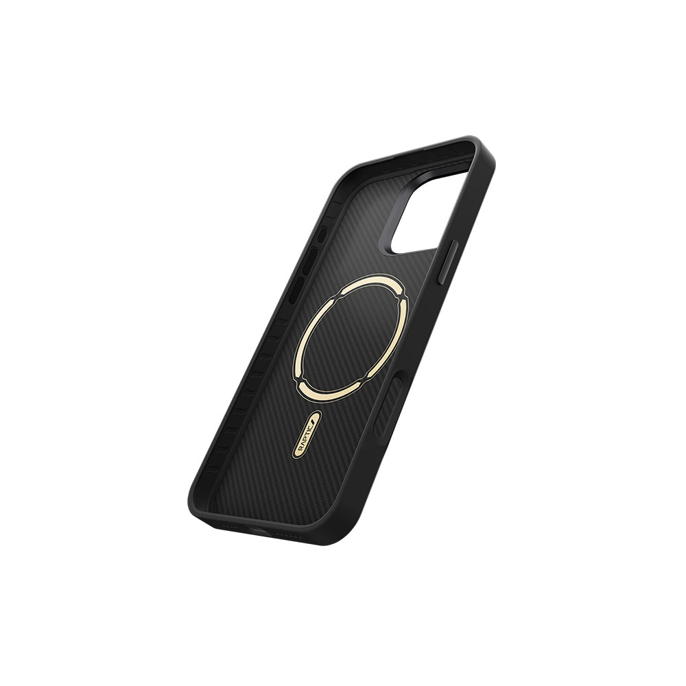 Raptic Aramid Fiber Serisi iPhone 16 Pro M-safe Şarj Özellikli 600D Metal Kamera Çerçeveli Kılıf