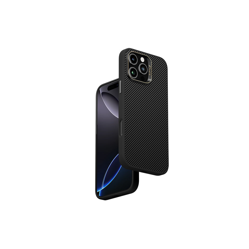 Raptic Aramid Fiber Serisi iPhone 16 Pro M-safe Şarj Özellikli 600D Metal Kamera Çerçeveli Kılıf