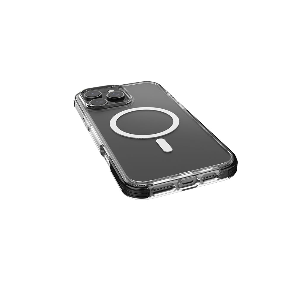 Raptic Clear Serisi iPhone 16 Pro M-safe Şarj Özellikli Airbag Tasarımlı Şeffaf Kılıf