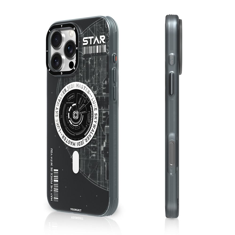 Youngkit Interstellar Serisi iPhone 16 Pro M-safe Şarj Özellikli Airbagli Hologram Tasarımlı Kılıf