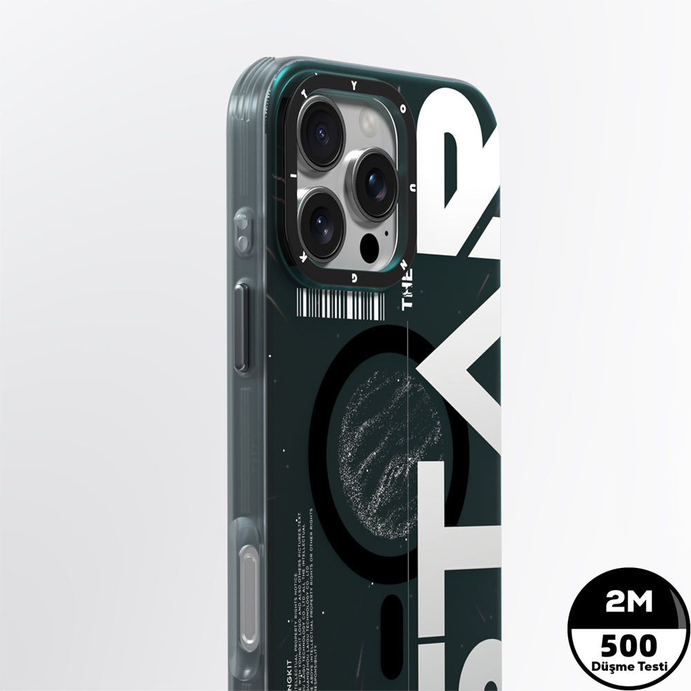 Youngkit Interstellar Serisi iPhone 16 Pro M-safe Şarj Özellikli Airbagli Hologram Tasarımlı Kılıf