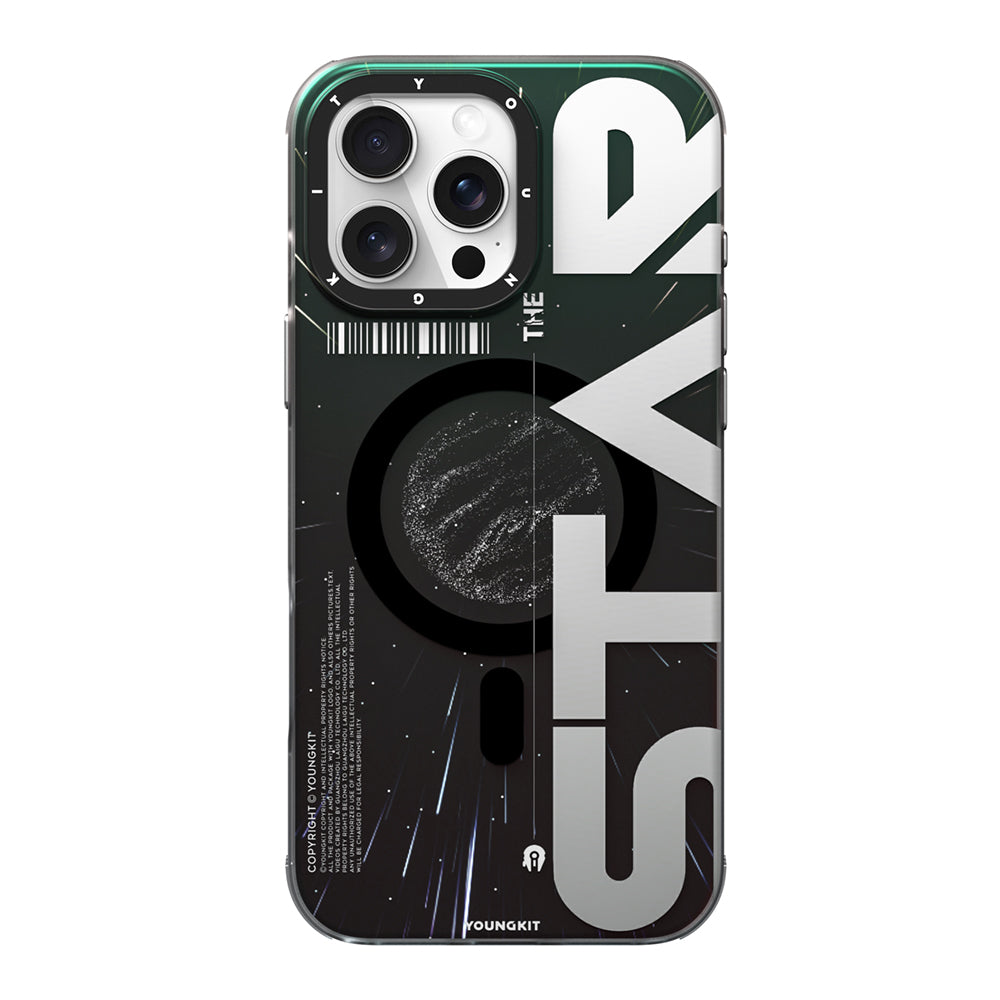 Youngkit Interstellar Serisi iPhone 16 Pro M-safe Şarj Özellikli Airbagli Hologram Tasarımlı Kılıf