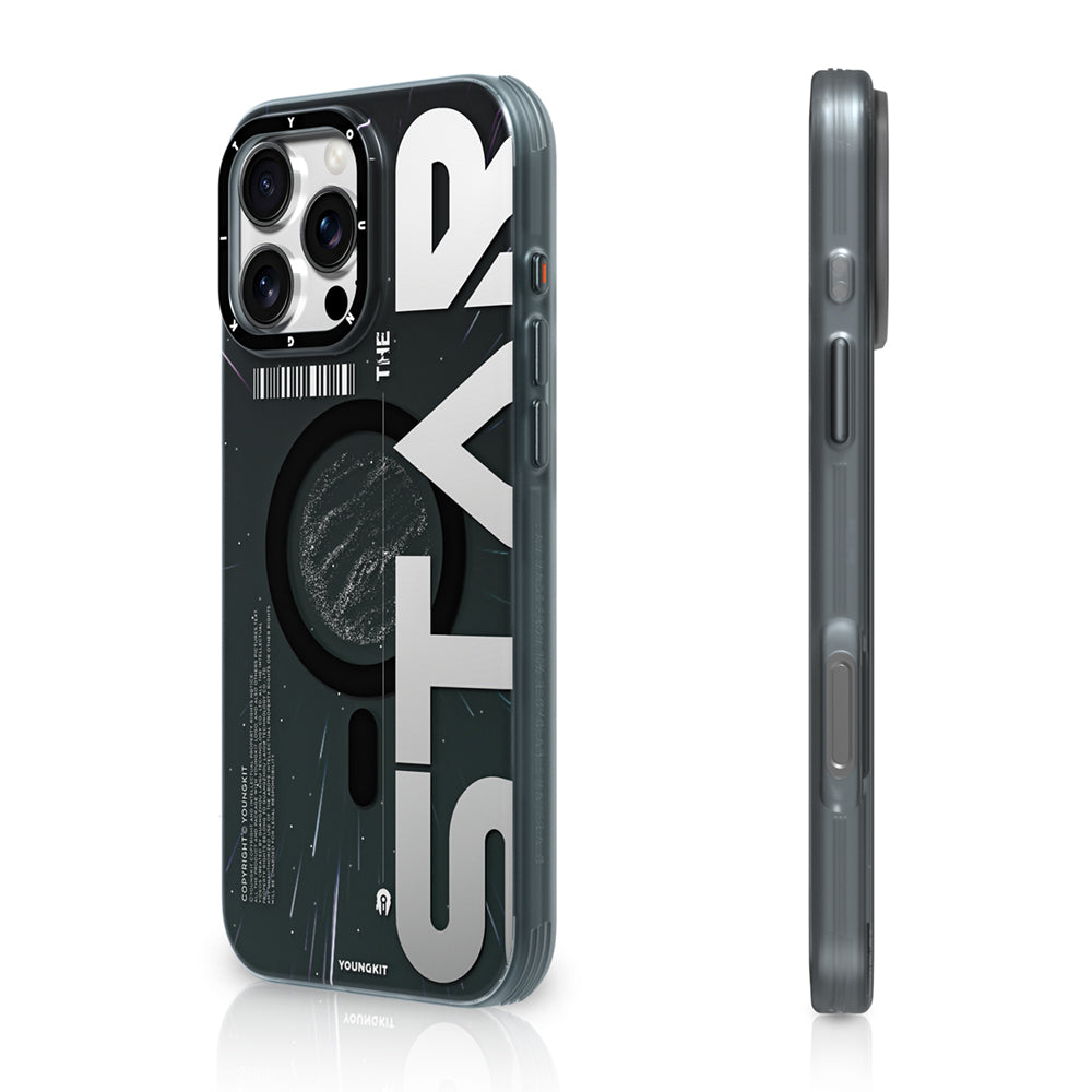 Youngkit Interstellar Serisi iPhone 16 Pro M-safe Şarj Özellikli Airbagli Hologram Tasarımlı Kılıf