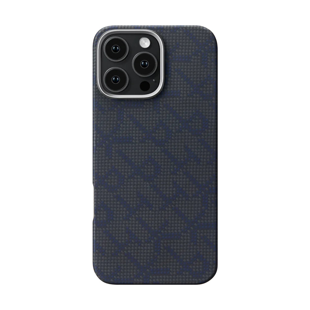 Pitaka Tactile Woven Monogram Serisi iPhone 16 Pro M-safe Şarj Özellikli Aramid Fiber Kılıf