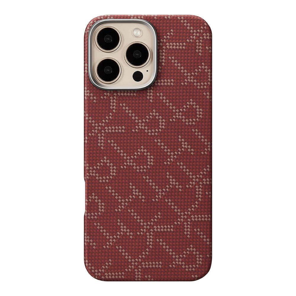 Pitaka Tactile Woven Monogram Serisi iPhone 16 Pro M-safe Şarj Özellikli Aramid Fiber Kılıf