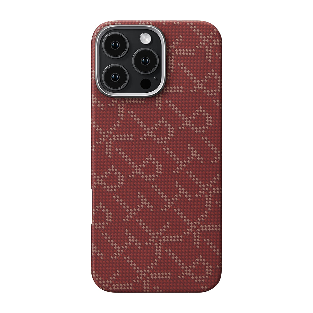 Pitaka Tactile Woven Monogram Serisi iPhone 16 Pro M-safe Şarj Özellikli Aramid Fiber Kılıf