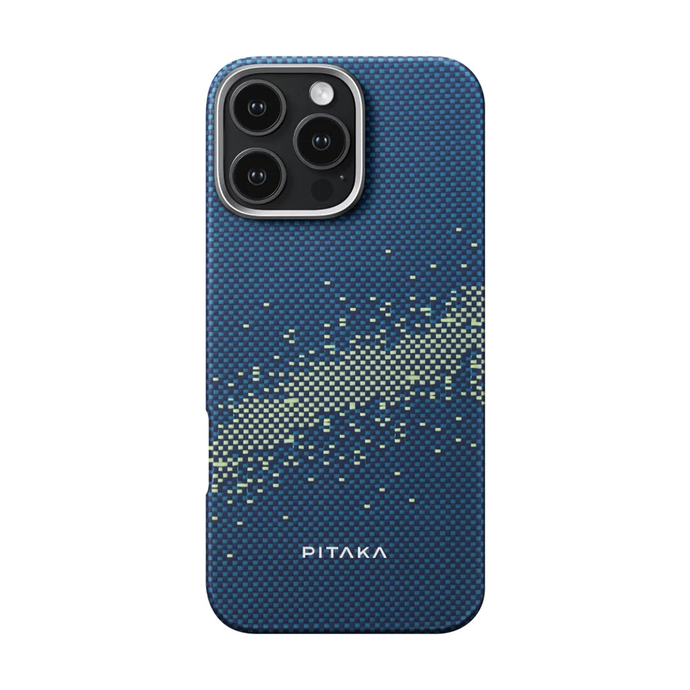 Pitaka Tactile Woven Starpeak Serisi iPhone 16 Pro M-safe Şarj Özellikli Aramid Fiber Milky Way Galaxy Kılıf