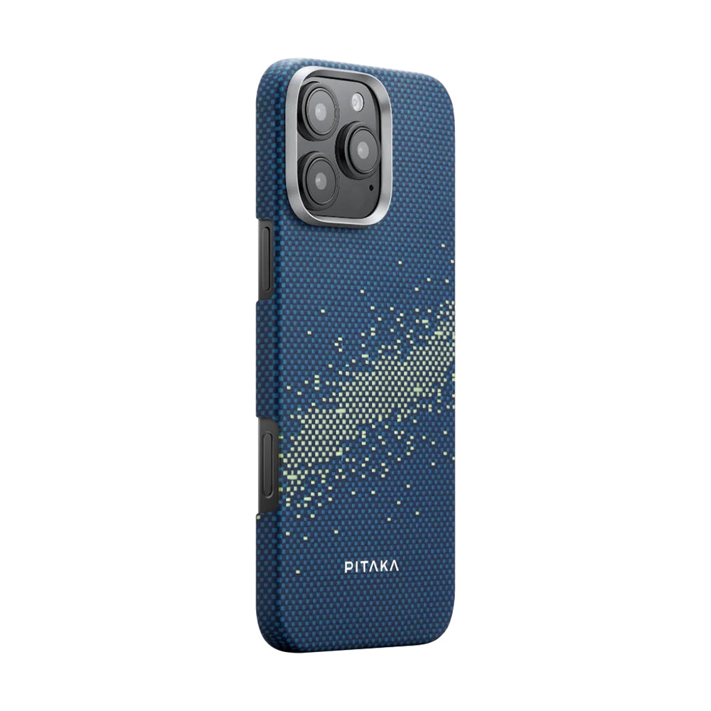 Pitaka Tactile Woven Starpeak Serisi iPhone 16 Pro M-safe Şarj Özellikli Aramid Fiber Milky Way Galaxy Kılıf