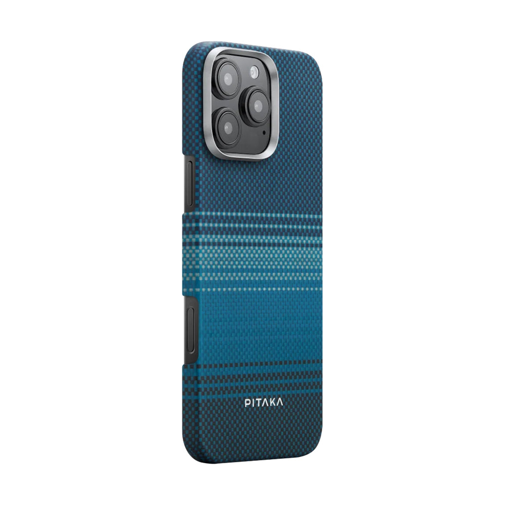 Pitaka Tactile Woven Sunset-Moonrise Serisi iPhone 16 Pro M-safe Şarj Özellikli Aramid Fiber Moonrise Kılıf
