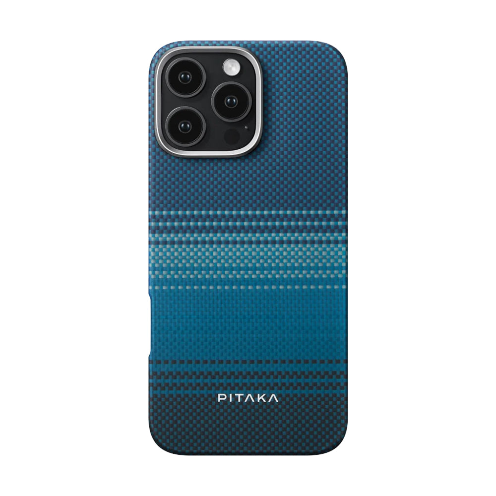 Pitaka Tactile Woven Sunset-Moonrise Serisi iPhone 16 Pro M-safe Şarj Özellikli Aramid Fiber Moonrise Kılıf