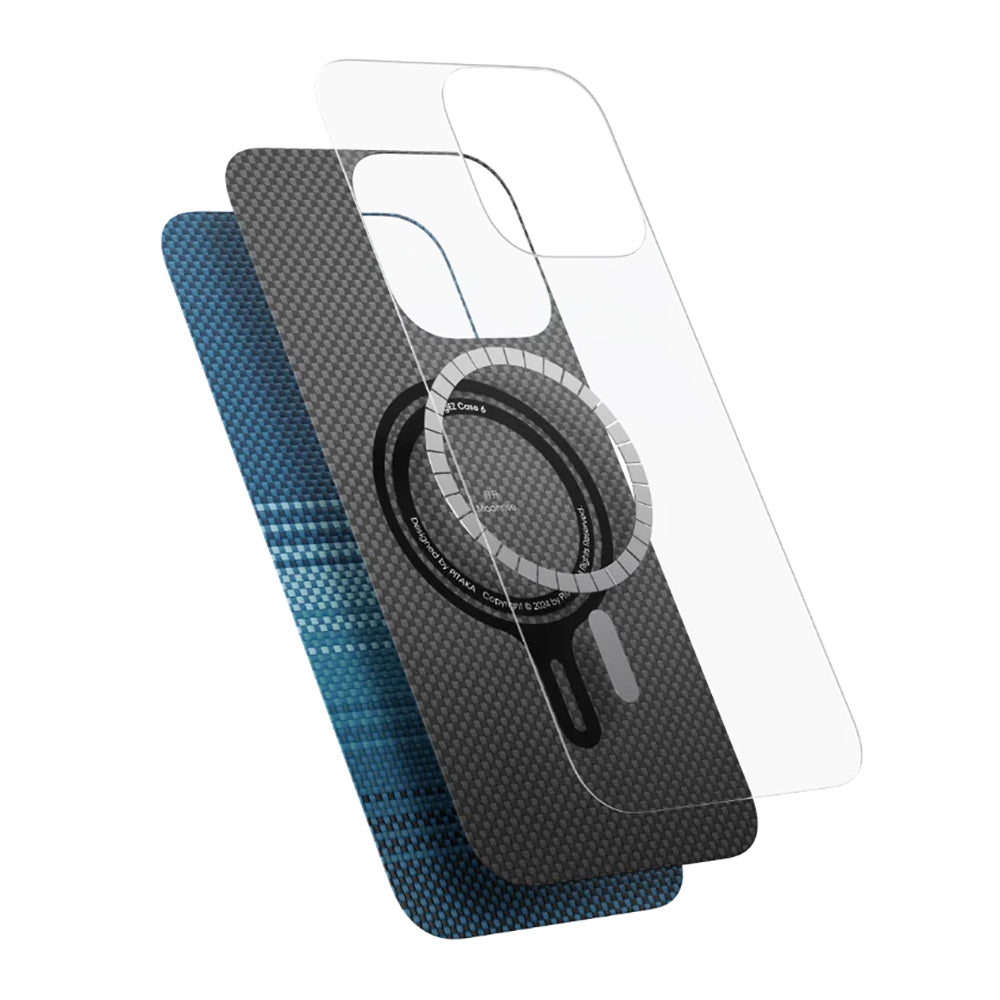 Pitaka Tactile Woven Sunset-Moonrise Serisi iPhone 16 Pro M-safe Şarj Özellikli Aramid Fiber Sunset Kılıf
