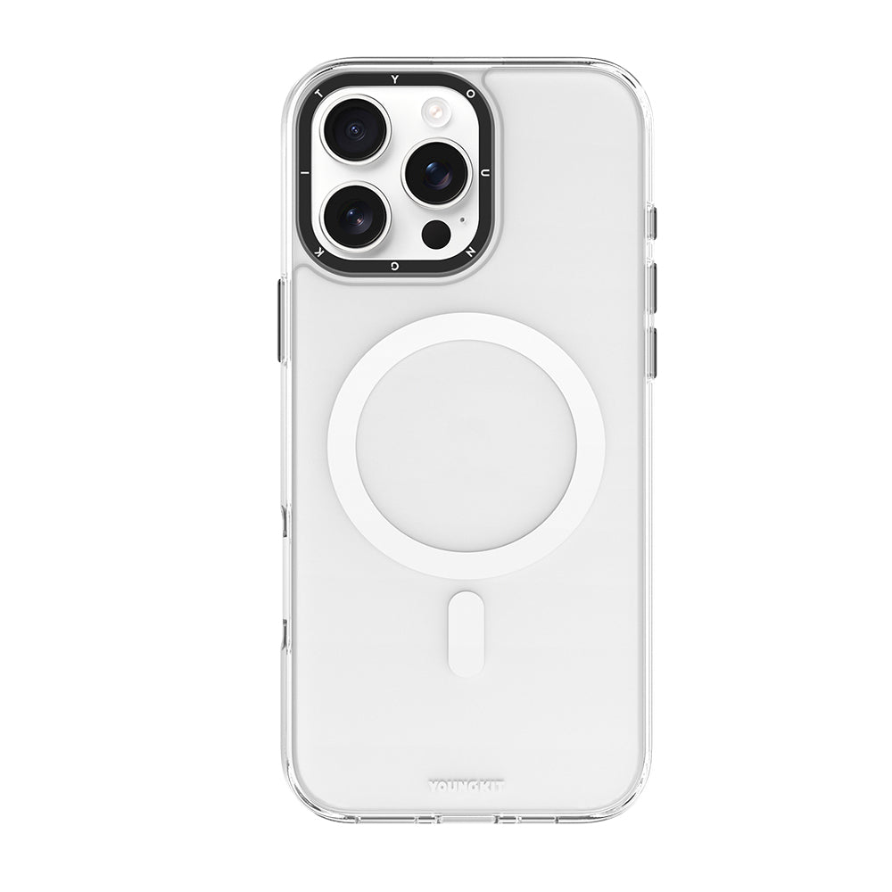 Youngkit Gemstone Serisi iPhone 16 Pro Magsafe Şarj Özellikli Cam Arka Yüzey TPU Kılıf