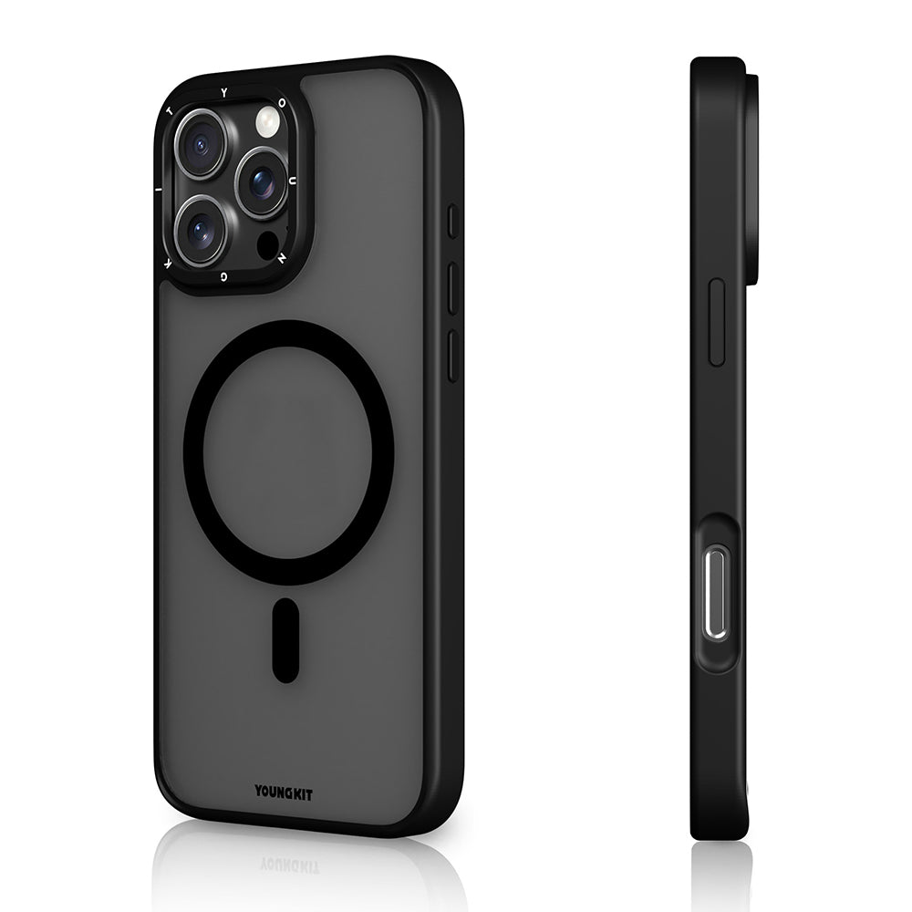 Youngkit Gemstone Serisi iPhone 16 Pro Magsafe Şarj Özellikli Cam Arka Yüzey TPU Kılıf