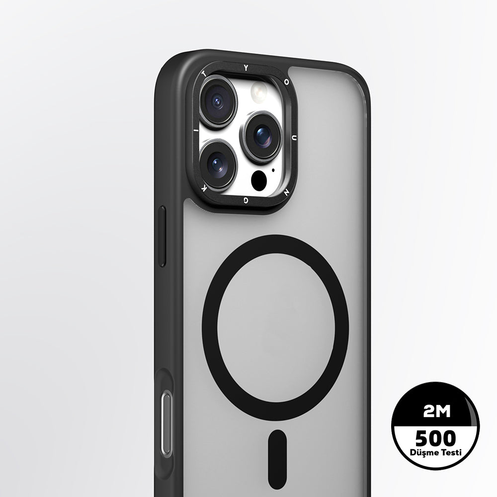 Youngkit Gemstone Serisi iPhone 16 Pro Magsafe Şarj Özellikli Cam Arka Yüzey TPU Kılıf