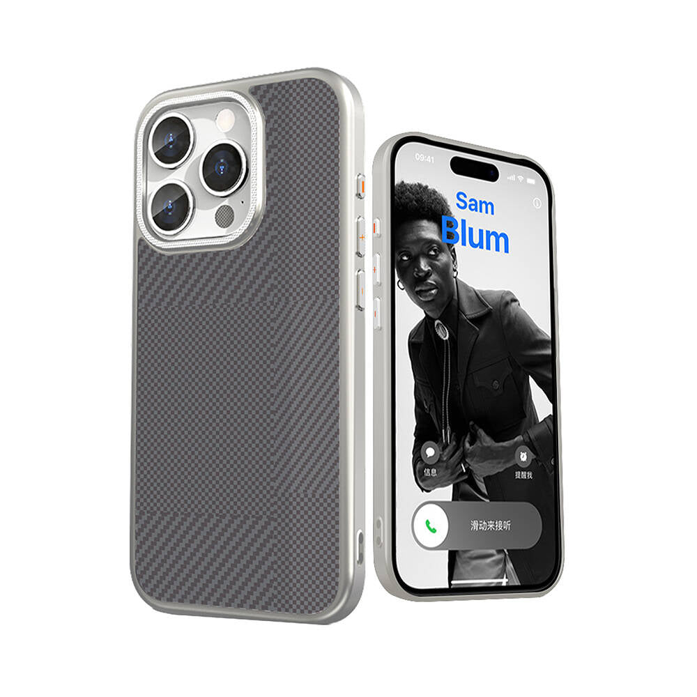 Mutural Montage iPhone 16 Pro M-safe Şarj Özellikli Karbon Fiber Desenli Kılıf