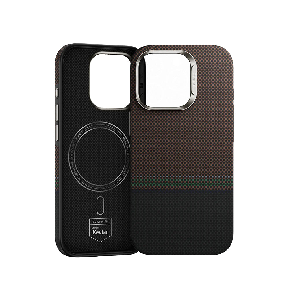 Benks Prestige ArmorPro iPhone 16 Pro M-safe Şarj Özellikli Karbon Fiber Tasarımlı Kevlar Kılıf