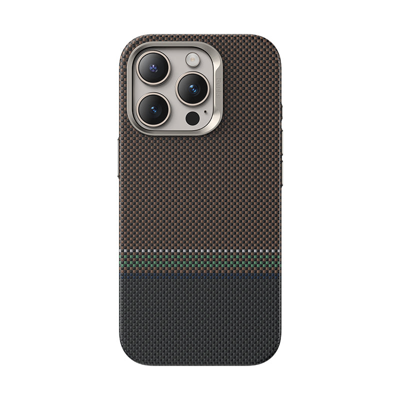 Benks Prestige ArmorPro iPhone 16 Pro M-safe Şarj Özellikli Karbon Fiber Tasarımlı Kevlar Kılıf
