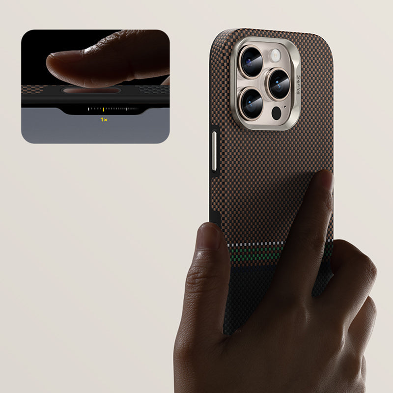 Benks Prestige ArmorPro iPhone 16 Pro M-safe Şarj Özellikli Karbon Fiber Tasarımlı Kevlar Kılıf