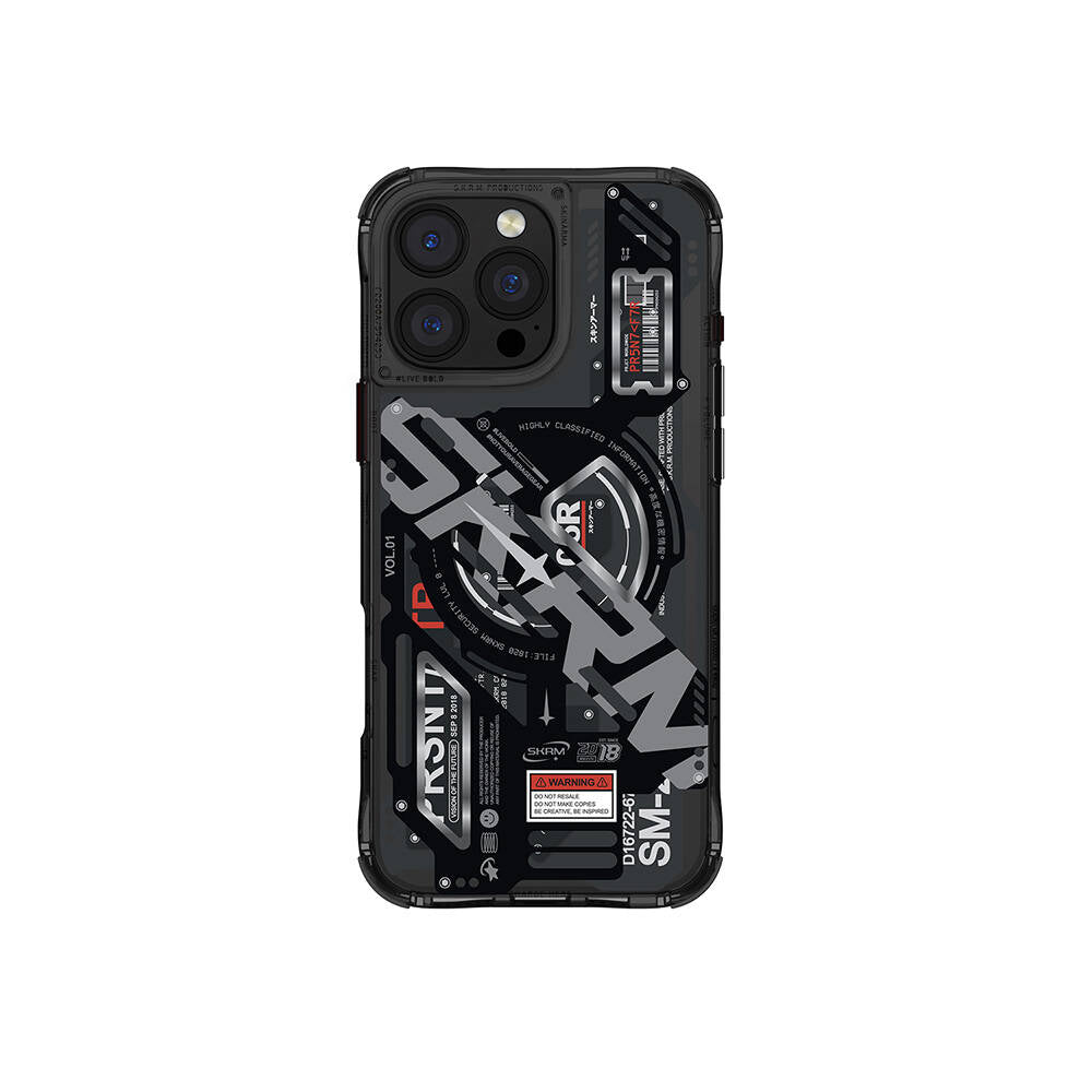 SkinArma Ekho iPhone 16 Pro M-safe Şarj Özellikli Katmanlı Makine Temalı Kılıf
