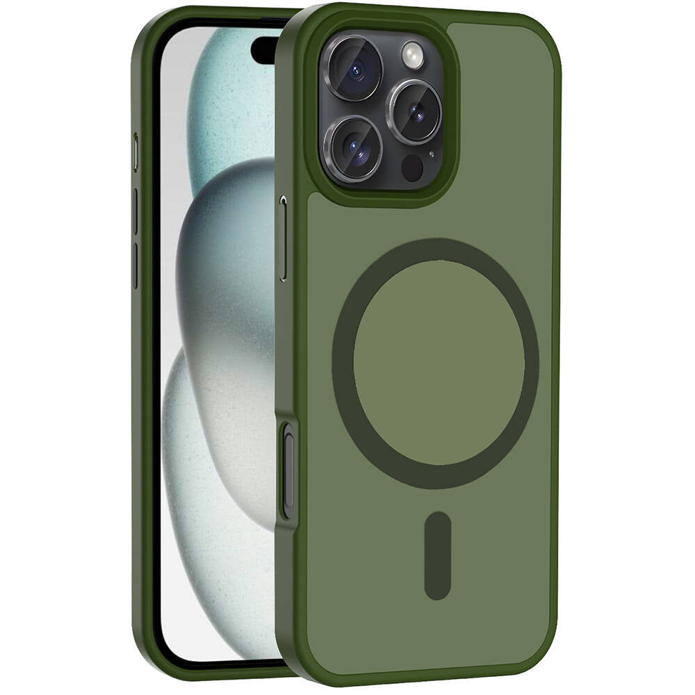 Cepax iPhone 16 Pro M-safe Şarj Özellikli Mat Arka Yüzey Sio Kılıf