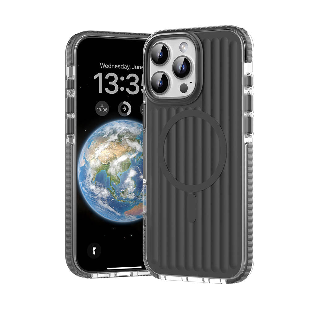 Mutural Bumpy Clear iPhone 16 Pro M-safe Şarj Özellikli Oyuklu Tasarım Kılıf