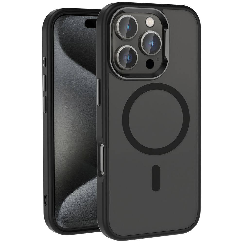 Cepax iPhone 16 Pro M-safe Şarj Özellikli Parlak Kamera Çerçeveli Kost Kılıf