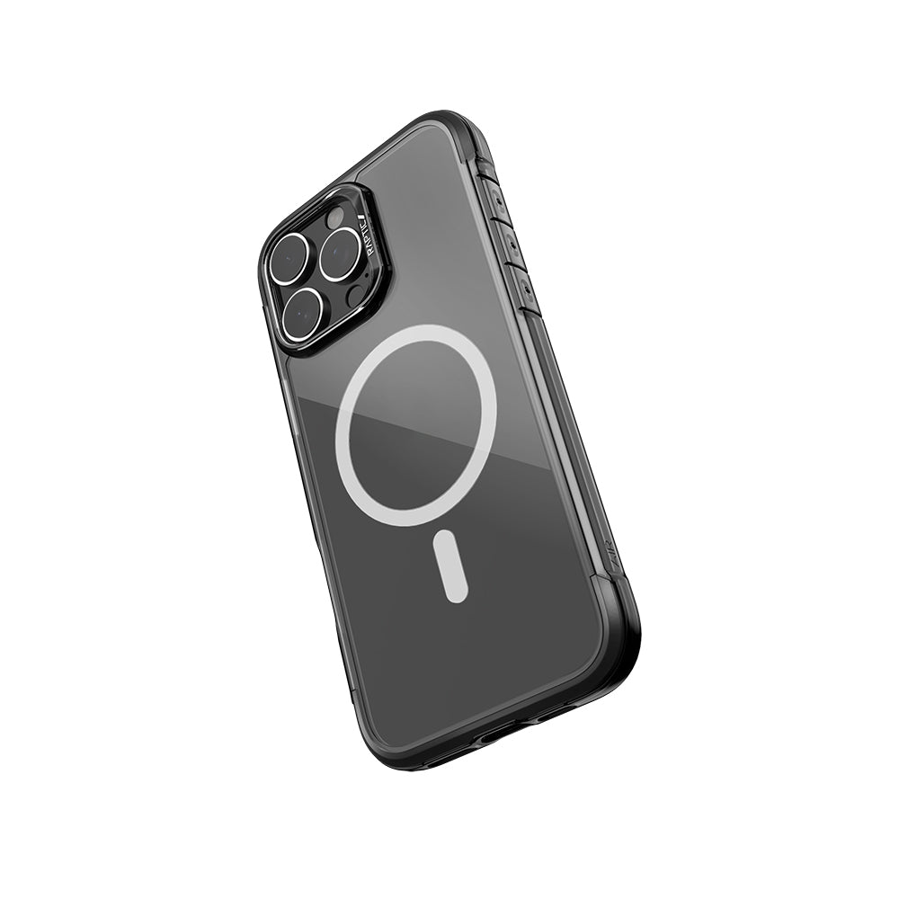 Raptic Air Serisi iPhone 16 Pro Kılıf M-safe Şarj Özellikli Airbag Tasarımlı Metal Köşelikli Şeffaf Kılıf