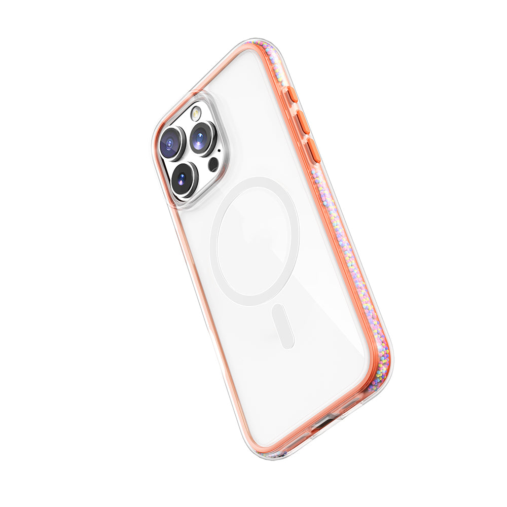 Raptic AirJoy Serisi iPhone 16 Pro M-safe Şarj Özellikli Boncuk Tasarımlı Şeffaf Kılıf