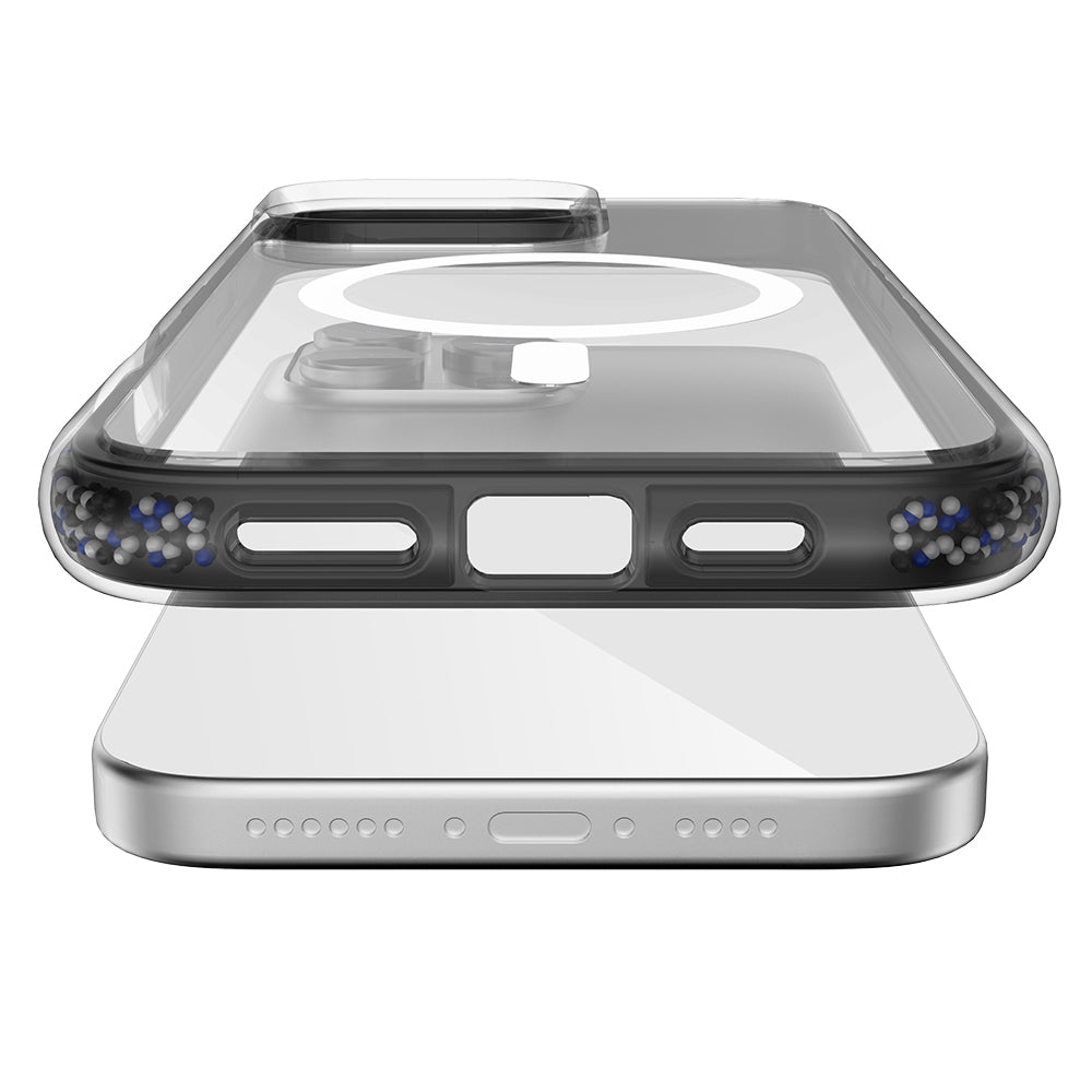 Raptic AirJoy Serisi iPhone 16 Pro M-safe Şarj Özellikli Boncuk Tasarımlı Şeffaf Kılıf