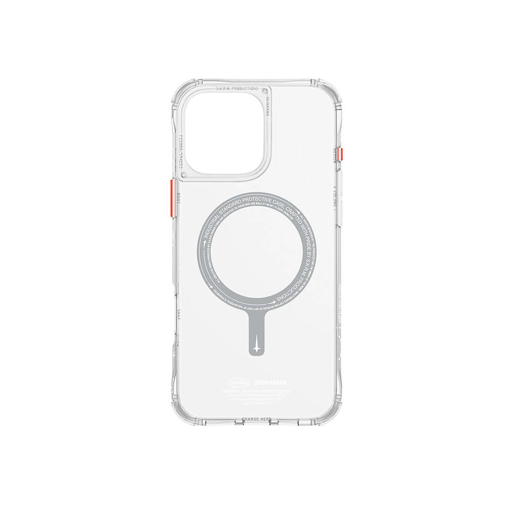 Skinarma Saido iPhone 16 Pro M-safe Şarj Özellikli Şeffaf Airbag Tasarımlı Kılıf