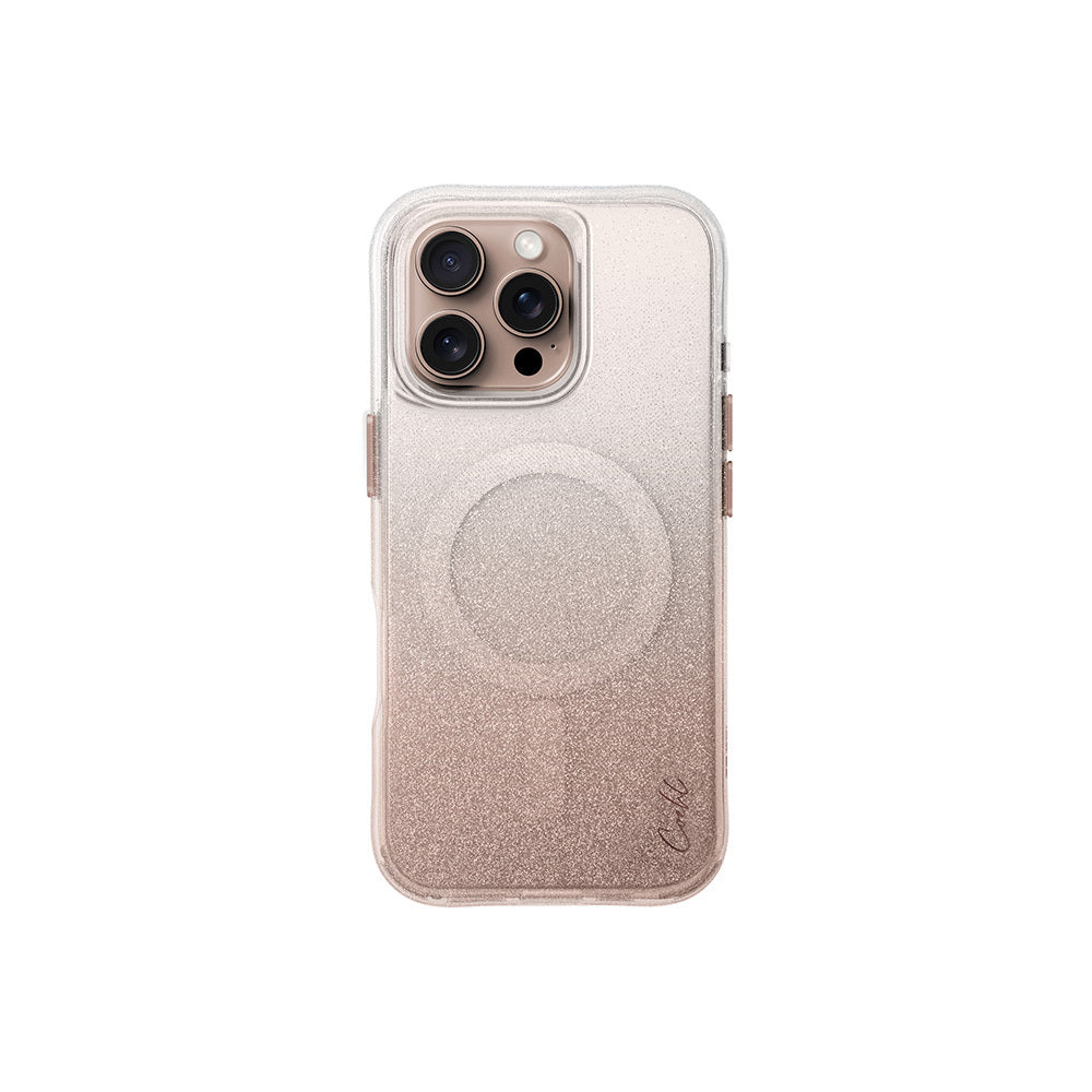 Coehl Lumino iPhone 16 Pro M-safe Şarj Özellikli Simli Arka Yüzey Askı Aparatlı Kılıf