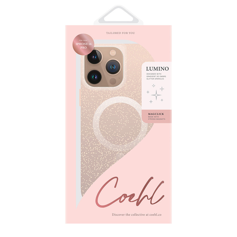 Coehl Lumino iPhone 16 Pro M-safe Şarj Özellikli Simli Arka Yüzey Askı Aparatlı Kılıf
