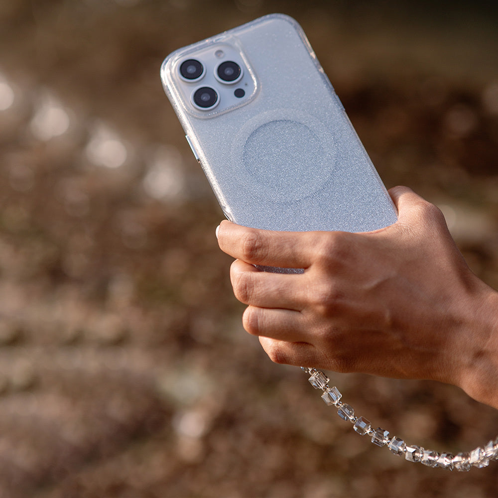 Coehl Lumino iPhone 16 Pro M-safe Şarj Özellikli Simli Arka Yüzey Askı Aparatlı Kılıf