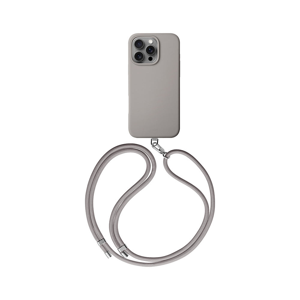 Coehl Creme iPhone 16 Pro M-safe Şarj Özellikli Soft Arka Yüzey Askı İpli Kılıf