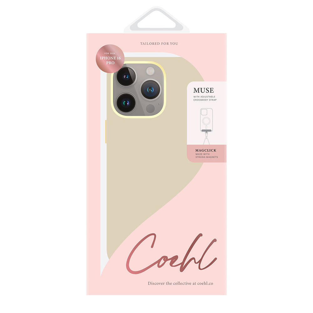 Coehl Muse iPhone 16 Pro M-safe Şarj Özellikli Soft Arka Yüzey Askı İpli Kılıf