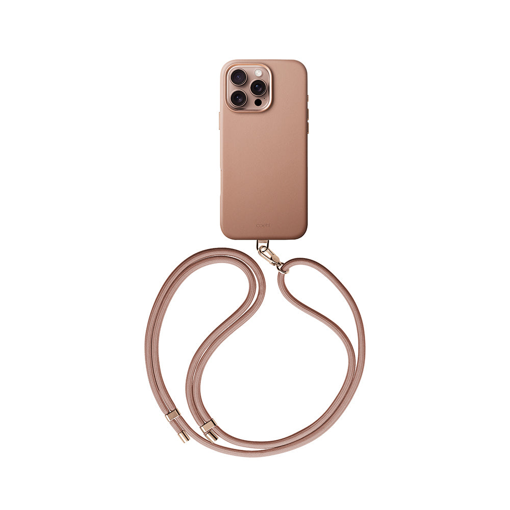 Coehl Muse iPhone 16 Pro M-safe Şarj Özellikli Soft Arka Yüzey Askı İpli Kılıf