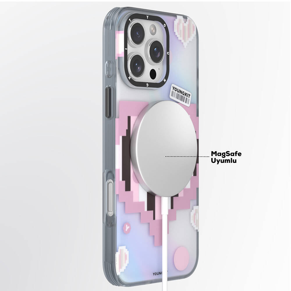 Youngkit Love Serisi iPhone 16 Pro M-safe Şarj Özellikli Kılıf