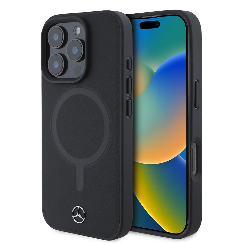 iPhone 16 Pro Kılıf Mercedes Benz M-safe Yumuşak Deri Orjinal Lisanslı Kılıf