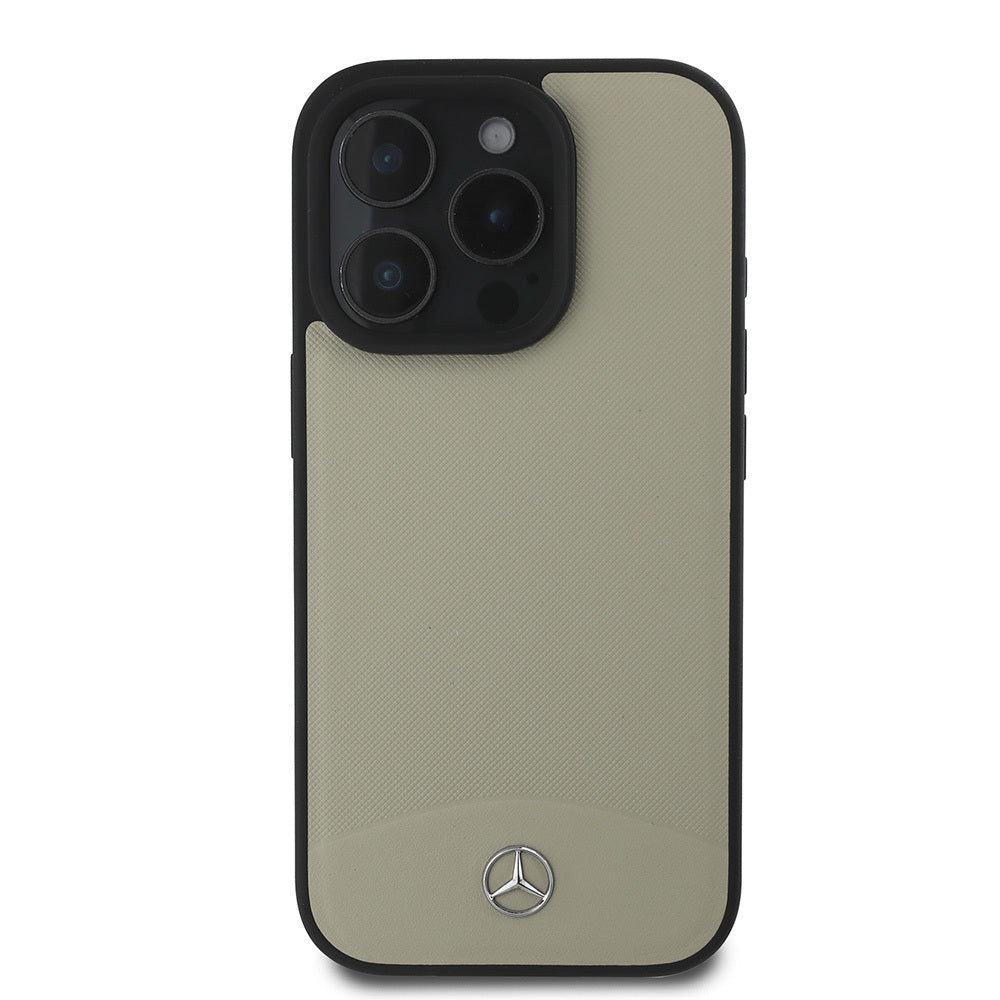 Mercedes Benz iPhone 16 Pro Orjinal Lisanslı M-safe Dokulu ve Düz Deri Kılıf