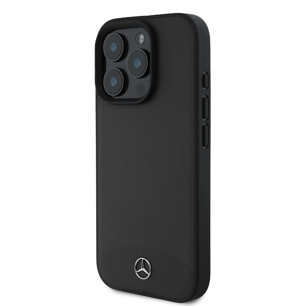 Mercedes Benz iPhone 16 Pro Orjinal Lisanslı M-safe Dokulu ve Düz Deri Kılıf