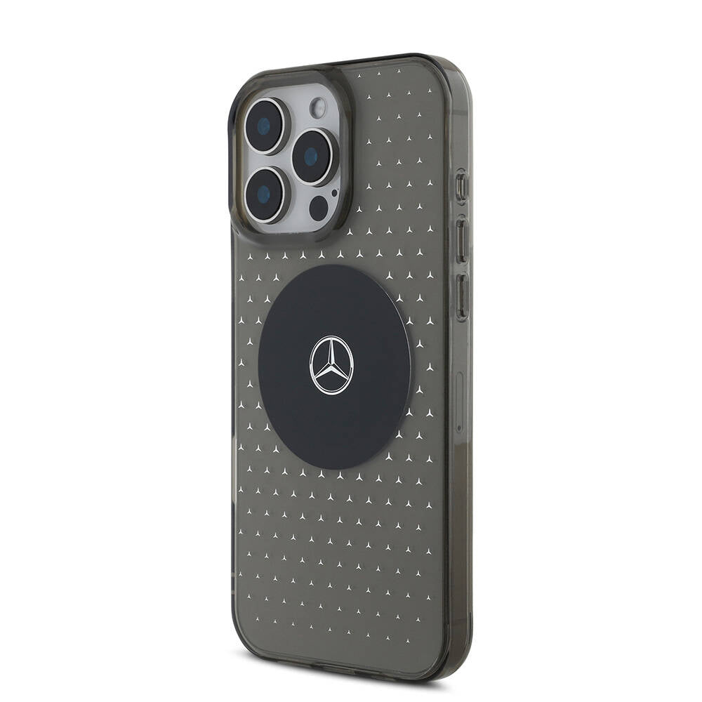 Mercedes Benz iPhone 16 Pro Orjinal Lisanslı M-safe Şarj Özellikli Yıldız Desenli Transparan Kılıf