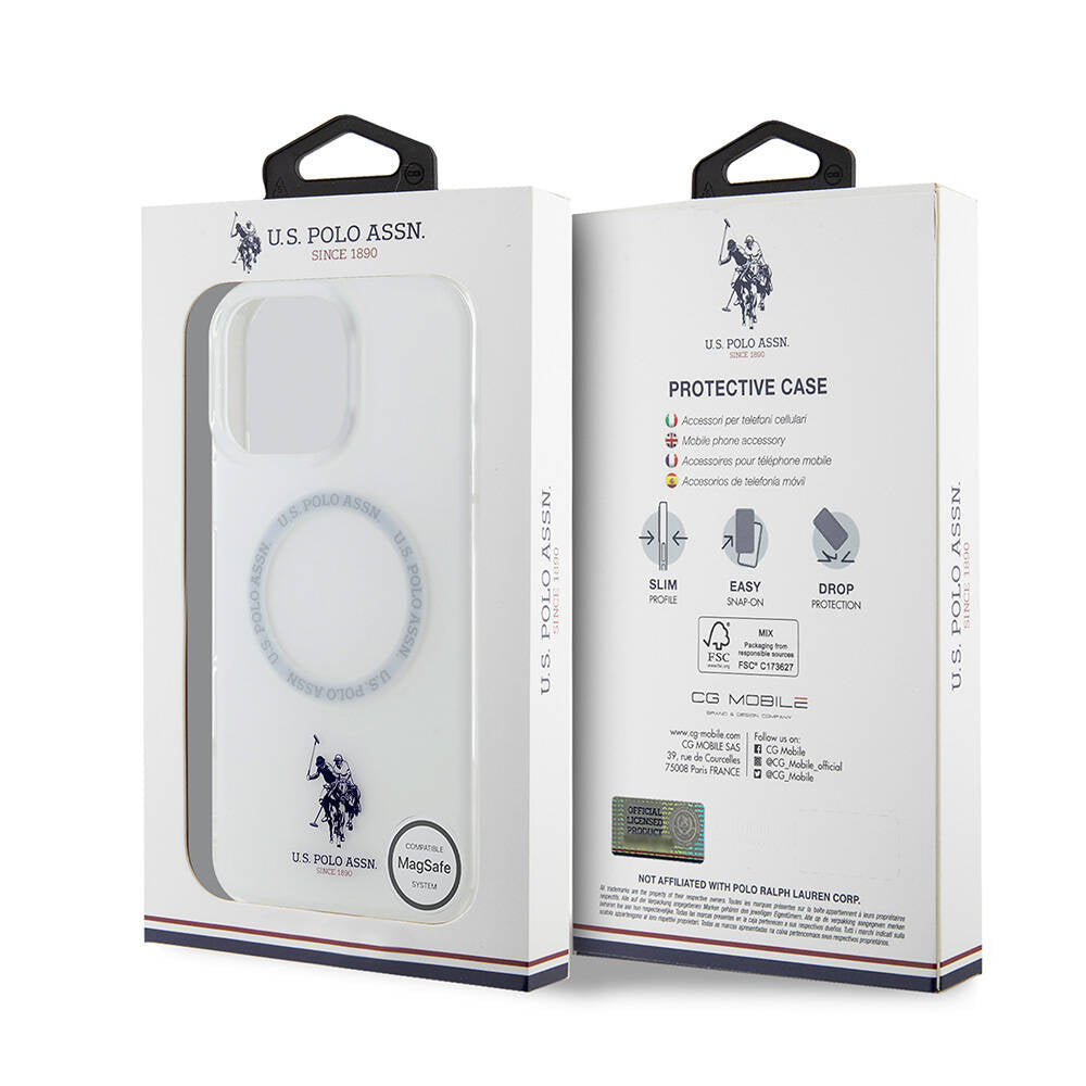 U.S. Polo Assn. iPhone 16 Pro Orjinal Lisanslı Magsafe Şarj Özellikli IML Double Horse Logolu Ring Telefon Kılıfı-1