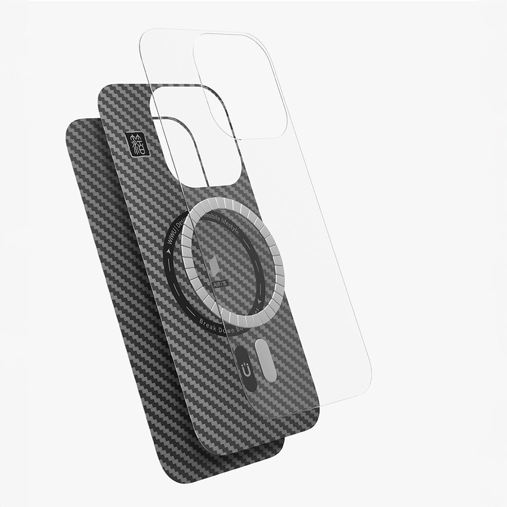 Wiwu DCC-206 iPhone 16 Pro Kamera Standlı Aramid Fiber Tasarım M-safe Kevlar Kılıf