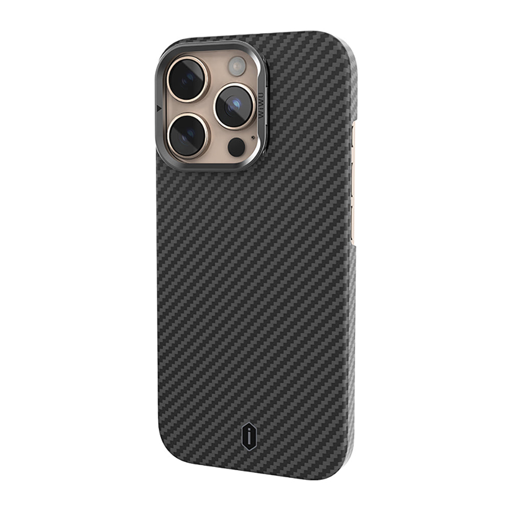 Wiwu DCC-206 iPhone 16 Pro Kamera Standlı Aramid Fiber Tasarım M-safe Kevlar Kılıf